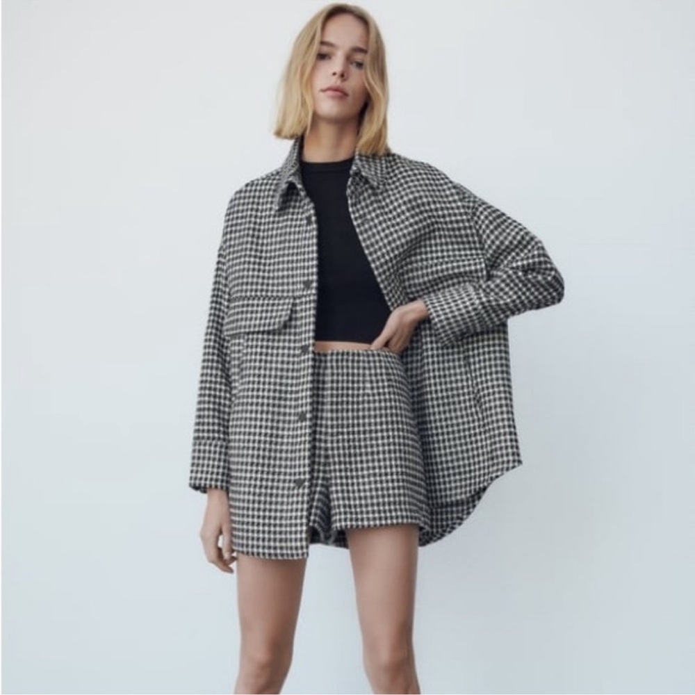 Zara Fall tweed wool blend shorts - Medium